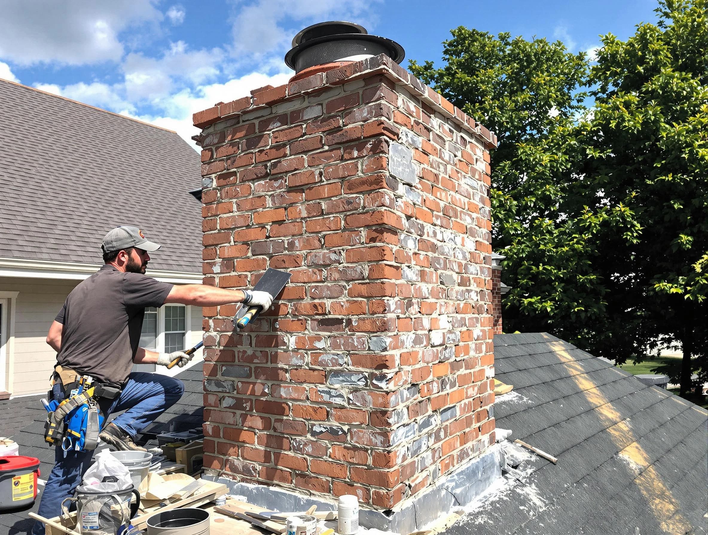 Completed chimney rebuild by Clinton Chimney Sweep in Clinton, UT