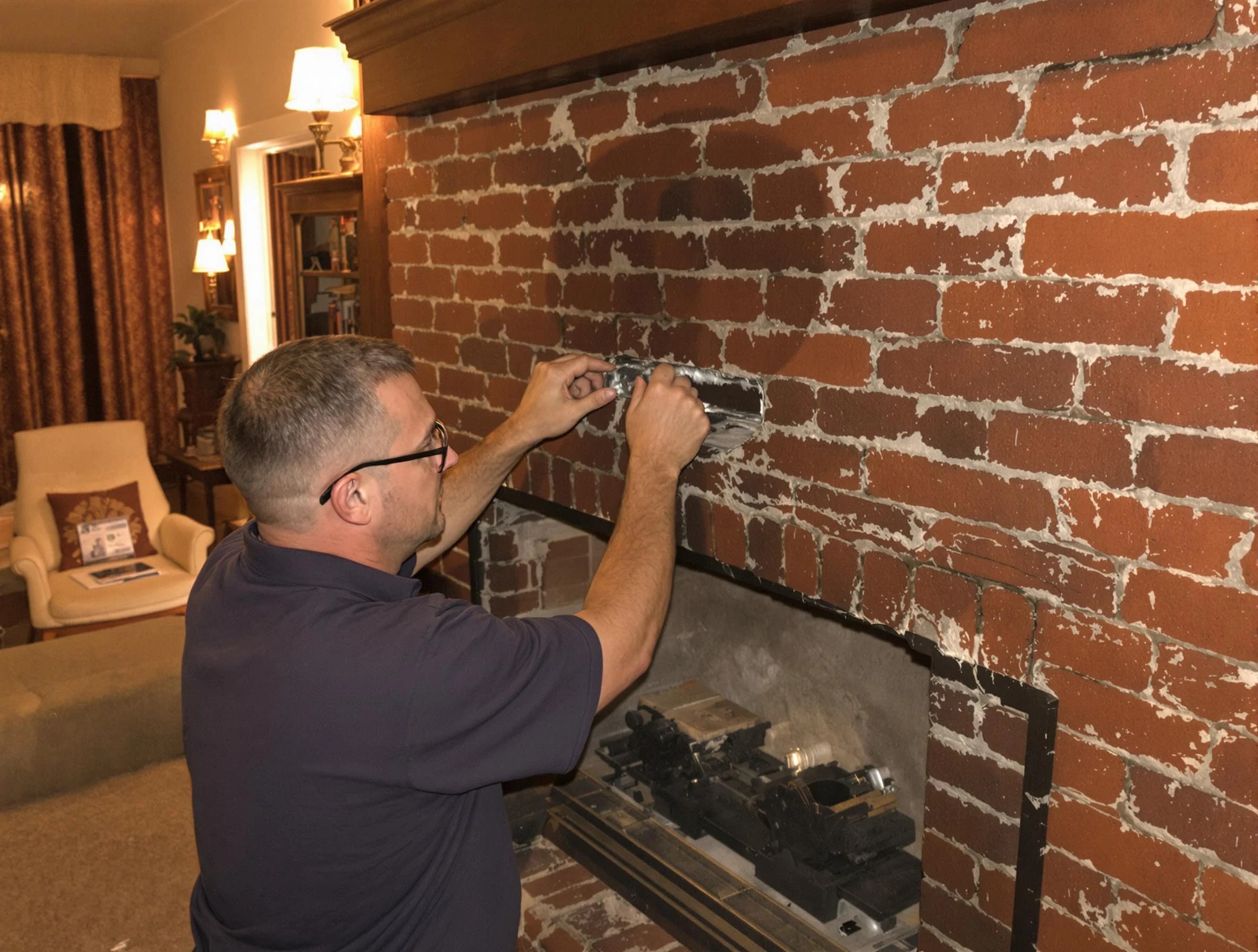 Clinton Chimney Sweep expert fixing a fireplace in Clinton, UT