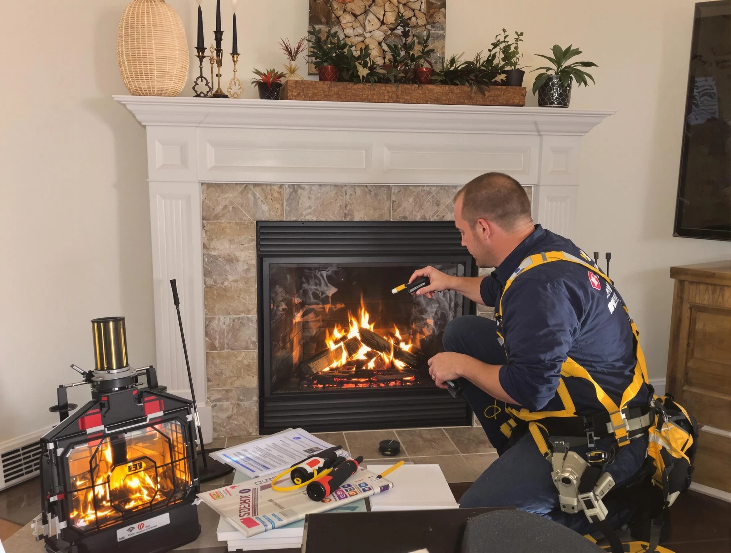 Safety-focused fireplace inspection by Clinton Chimney Sweep in Clinton, UT
