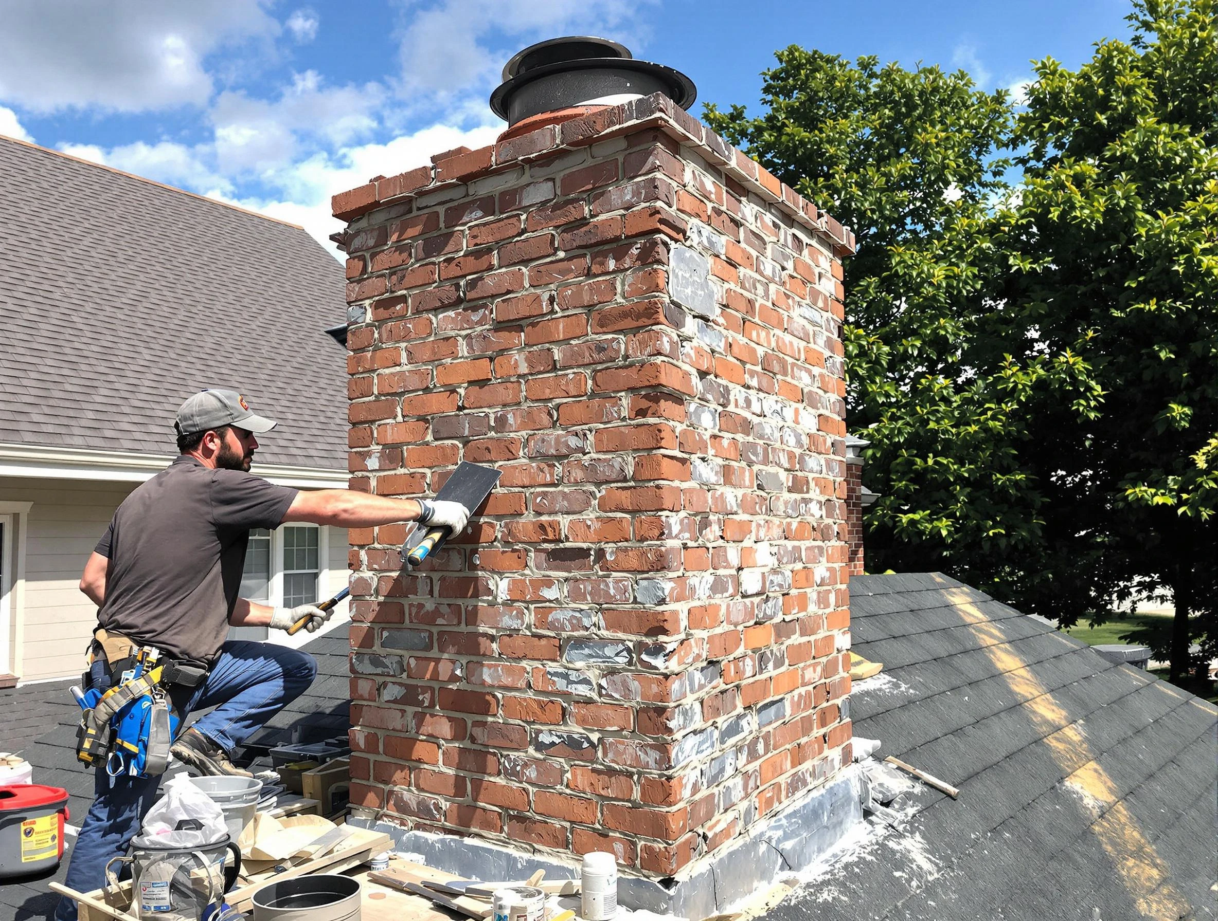 Completed chimney rebuild by Clinton Chimney Sweep in Clinton, UT