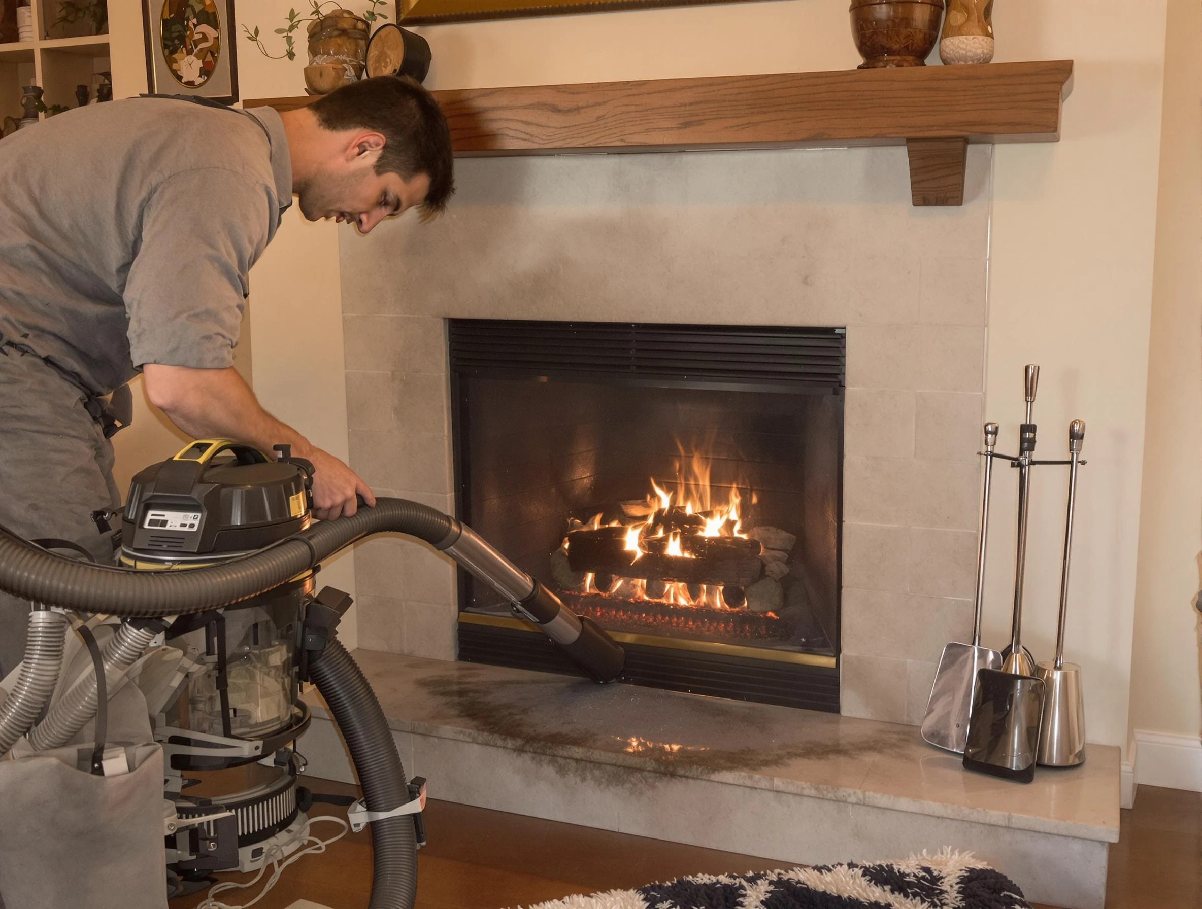 Routine fireplace upkeep by Clinton Chimney Sweep in Clinton, UT